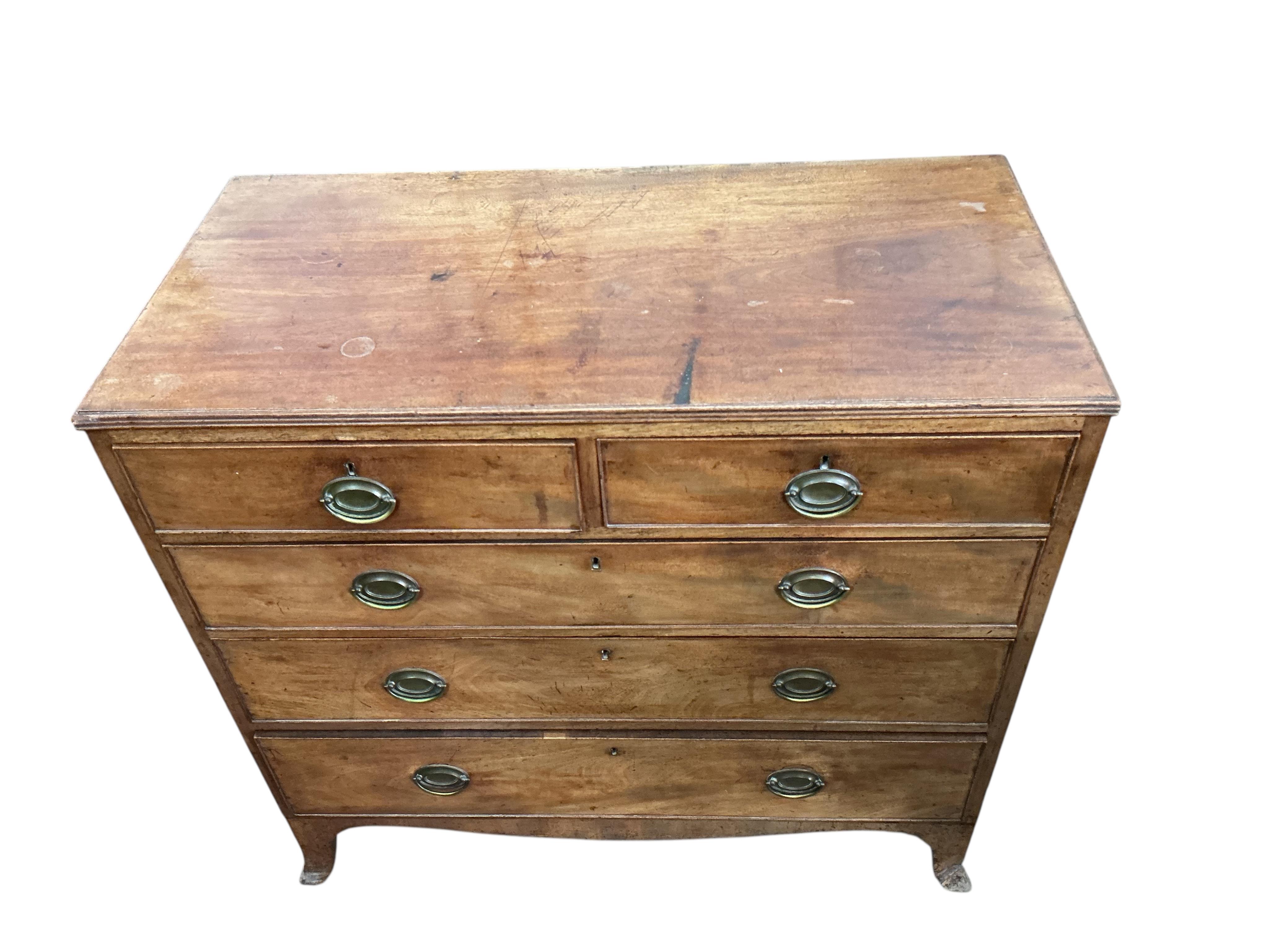 A Regency mahogany chest of drawers, width 103cm, depth 51cm, height 96cm